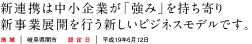 新連携は中小企業が「強み」を持ち寄り新事業展開を行う新しいビジネスモデルです。